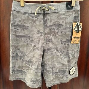 RVCA Horton Fish Camo Trunk swim trunks sz 26 xs men